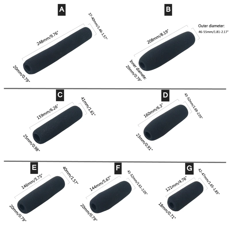 Professional Long  Mic Thick Windscreen Soft Foam Cover Mic Cover Foam Reduce Breathing, Wind Mic Covers