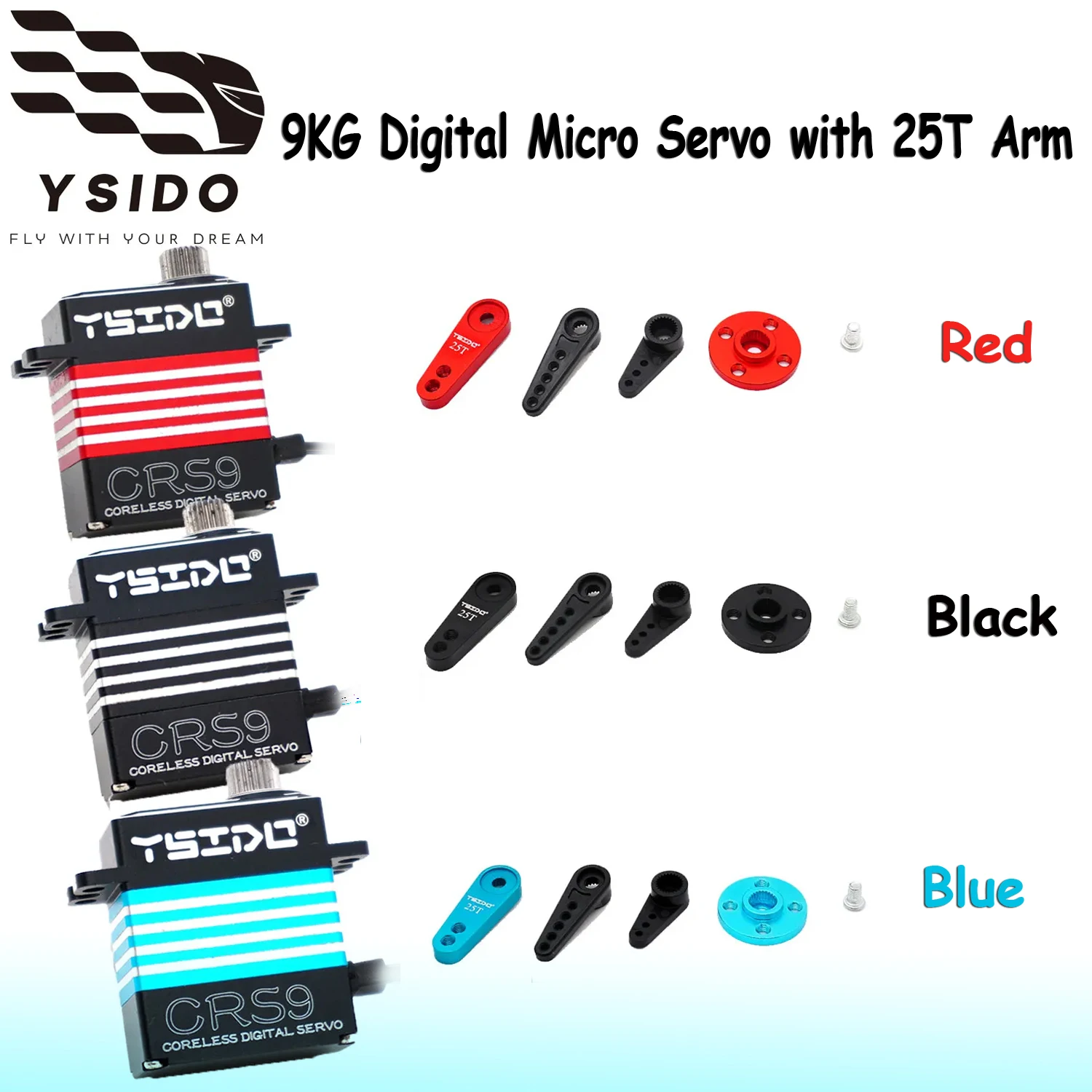 

1/18 RC Car Upgrade Parts 9KG Servo Mini Servo Coreless Motor Servo Metal Gear with Servo Arm for RC Cars TRX-4 TRX-6 SCX10 III