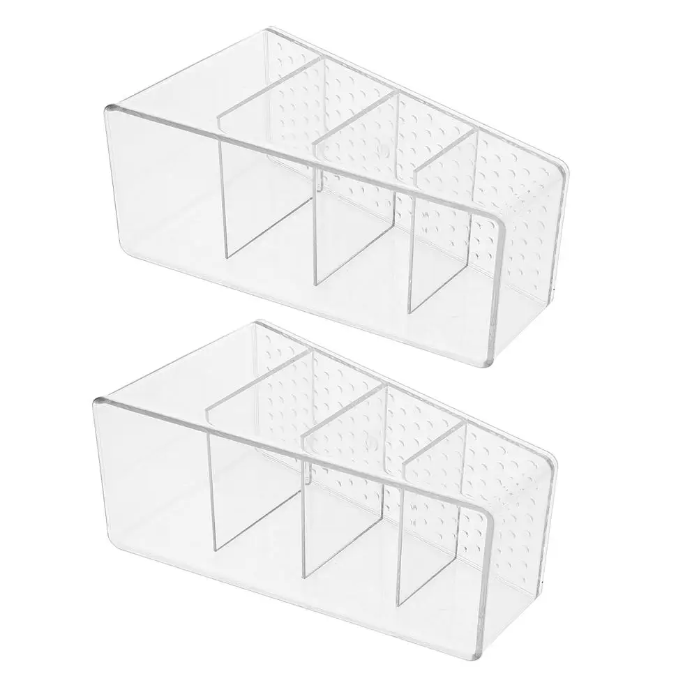

2 Pcs Tea Bag Storage Box 8 Compartments Organizer Compact Portable Kitchen Cabinet 7x15x8 8cm Plastic Easy Clean Tea Bags