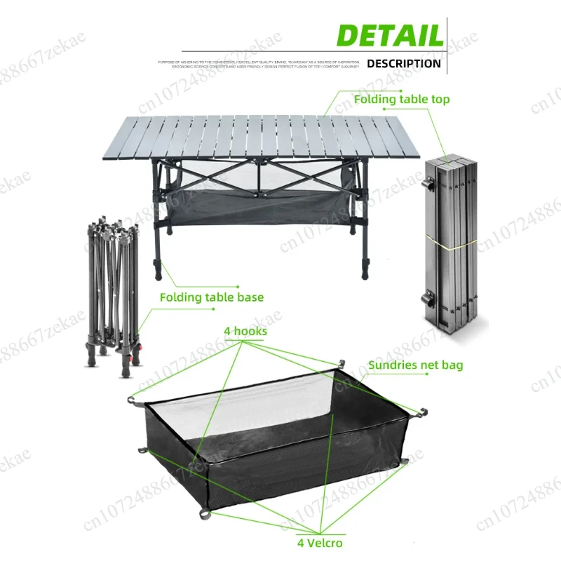 Wood Grain Foldable Aluminum Outdoor Lift Table, Portable Camping Patio Table