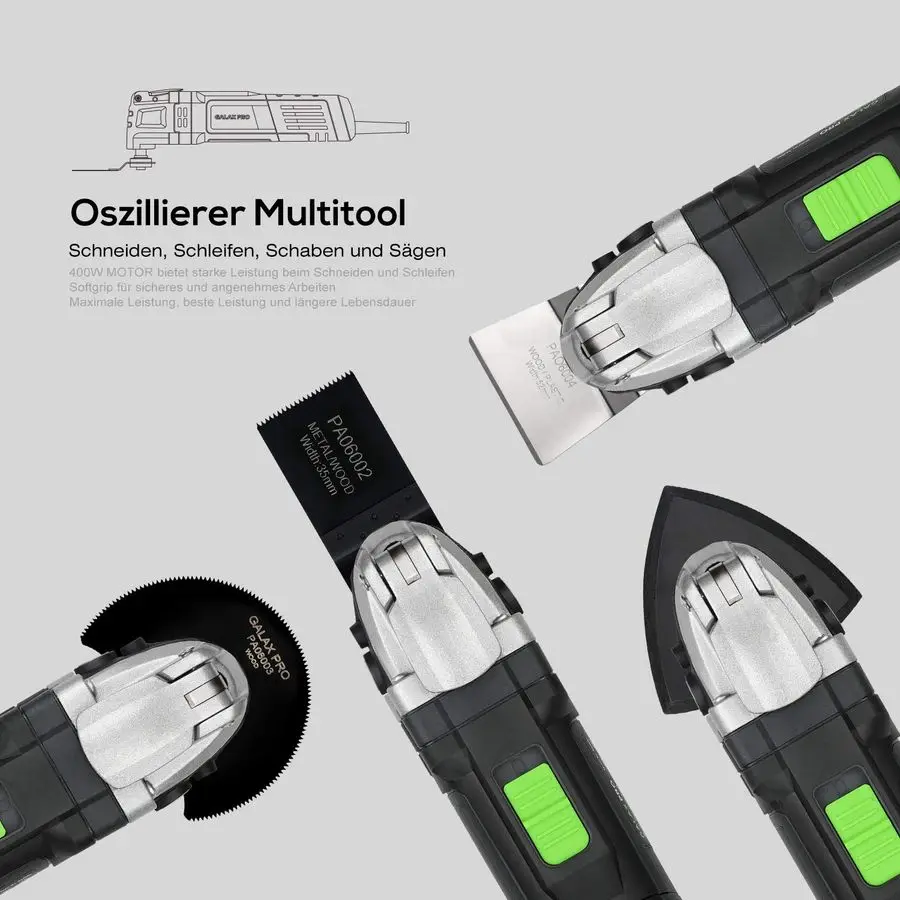 3.5A 6 Variable Speed Oscillating Multi Tool Kit with Quick Clamp System Change and 30pcs Accessories, Oscillating Angle4 for Cu