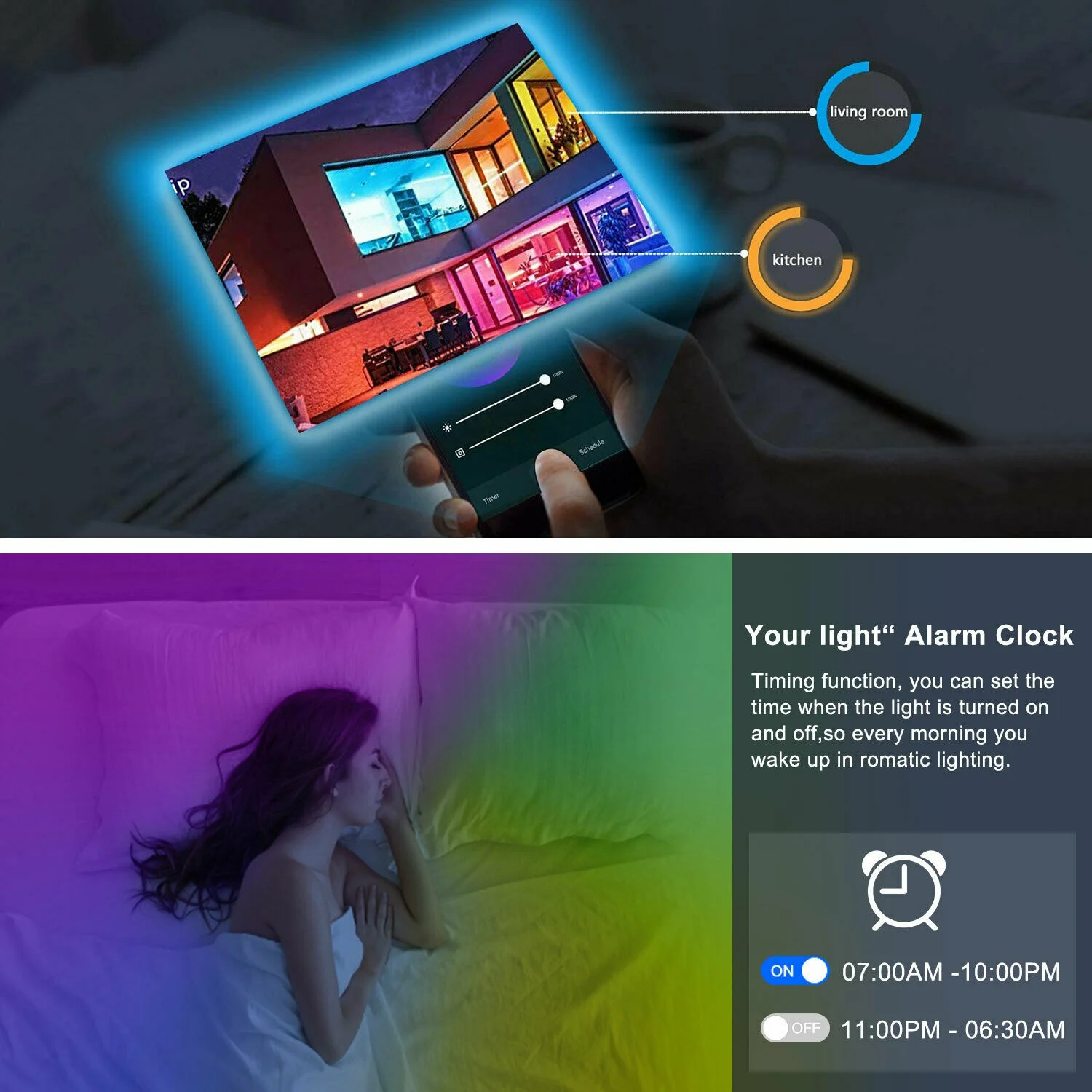 2835 RGB LED أضواء شريط النيون الموسيقى Sycn APP التحكم أضواء أضواء مرنة المطبخ أضواء الحفلات المحيطة عطلة أضواء ديكور