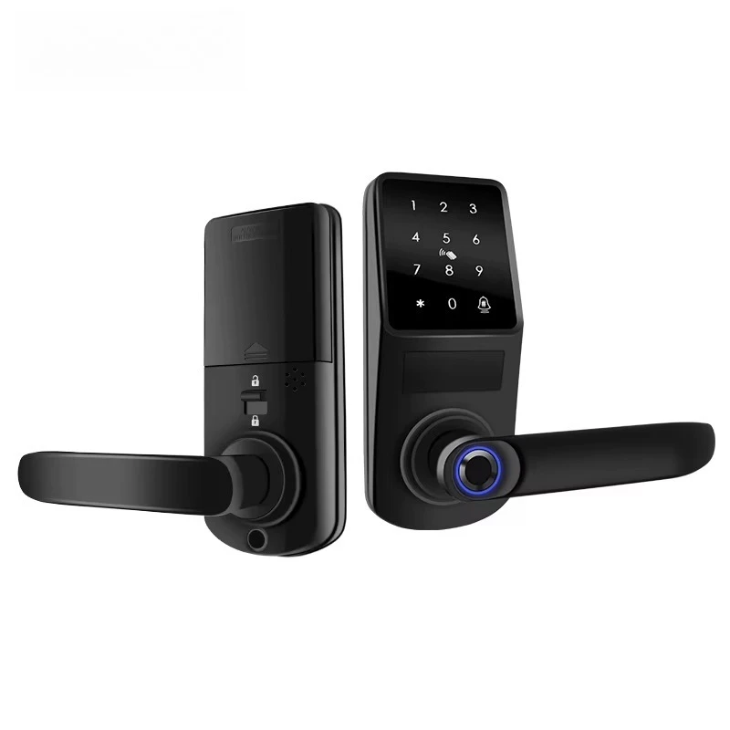 TTlock Smart Locks Biometric Password and Fingerprint Electronic Replacement Ball Lock Aluminum or Wooden Door Lock