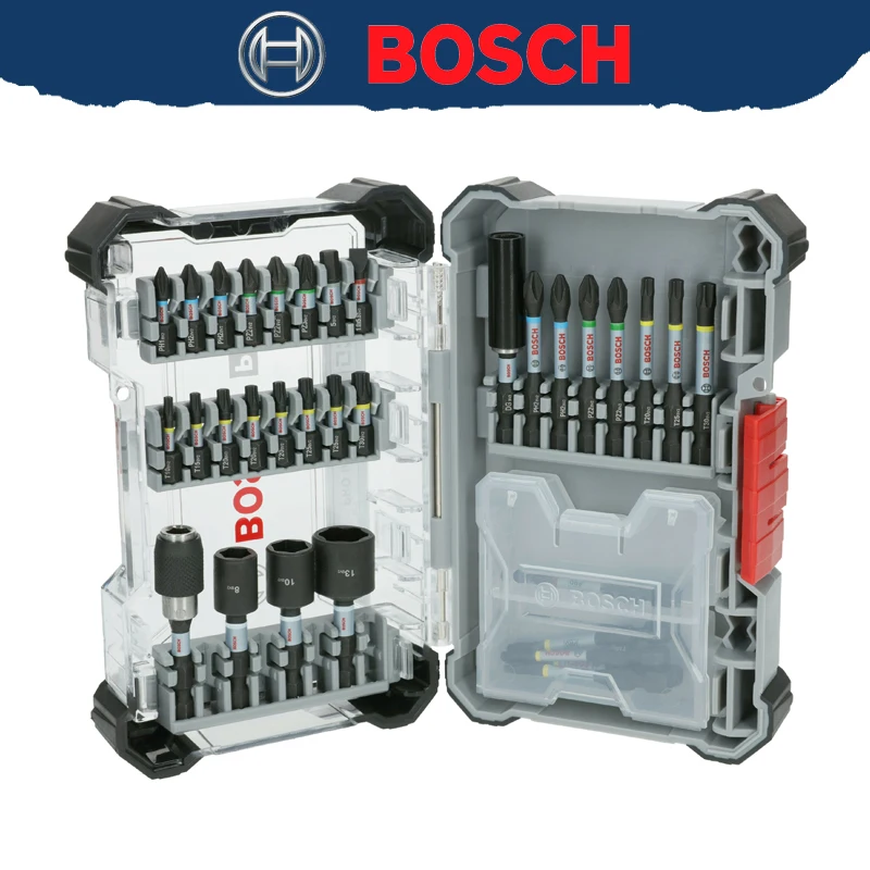 bosch-2608521u76-pro-impact-screwdrivers-bit-nutsetter-bit-holder-storage-box-set-33-piece-multifunctional-tool-accessories