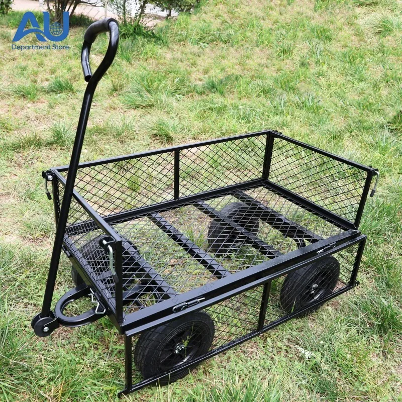 Solid wheel mesh car tool driver pulls trailer, side gear is removed, and there are 4 horizontal braces on the bottom