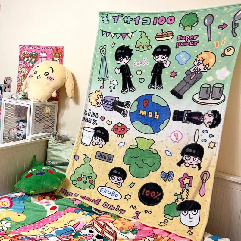 

100% Psychic Air Conditioning Blanket Birthday Gift Dormitory Student Nap Flannel Blanket Cartoon Bedroom Throw Blanket
