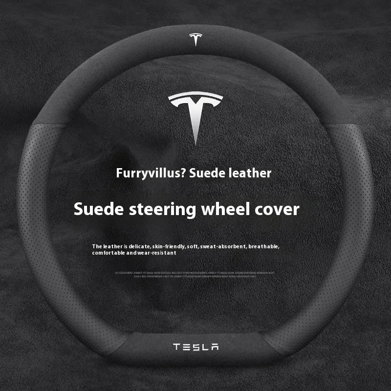 Suede black leather