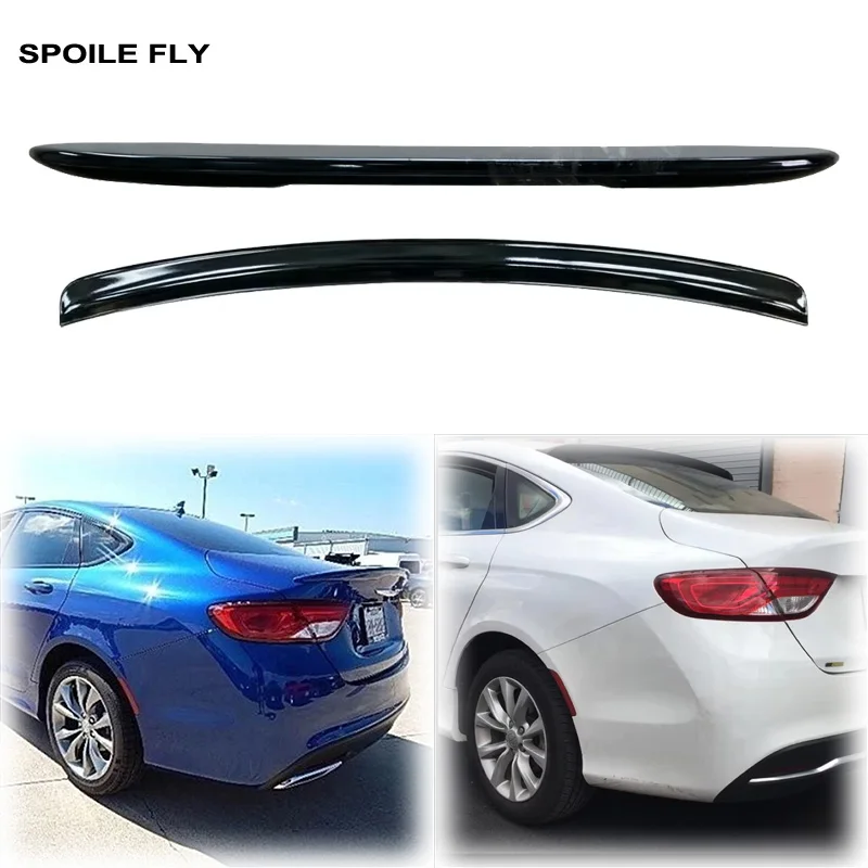 New Design 2015 To 2018 For Chrysler 200 200S Rear Mid & Roof Spoilers Wing Lip Cover High Quality ABS Gloss Black Cover