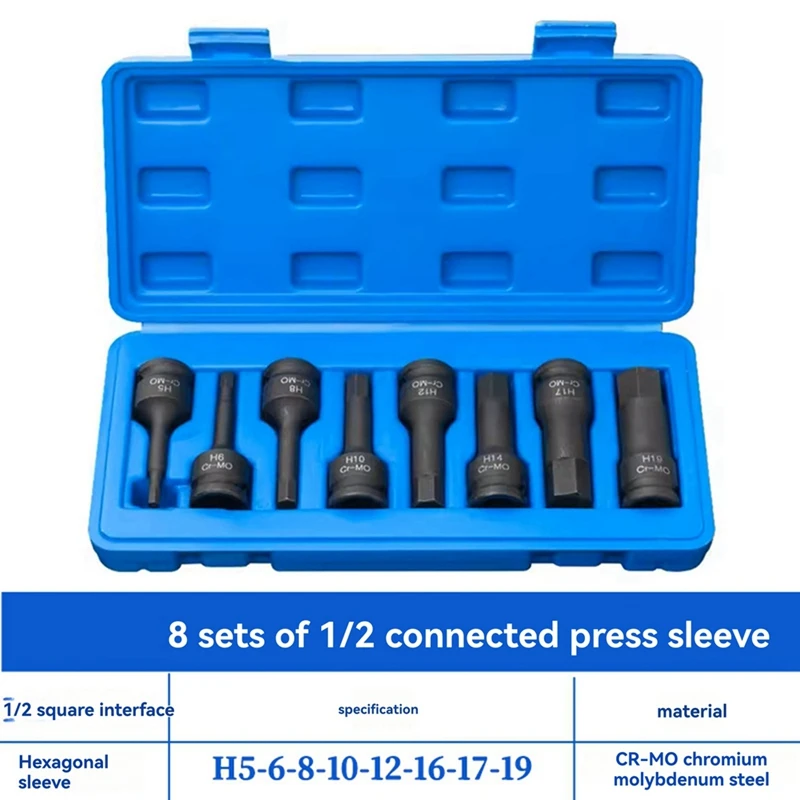 1/2" Impact Hex Socket Drill Bit 12,5 mm H5-H19 Hexagon Impact Socket Set Impact Wrench Socket Adapter Tool