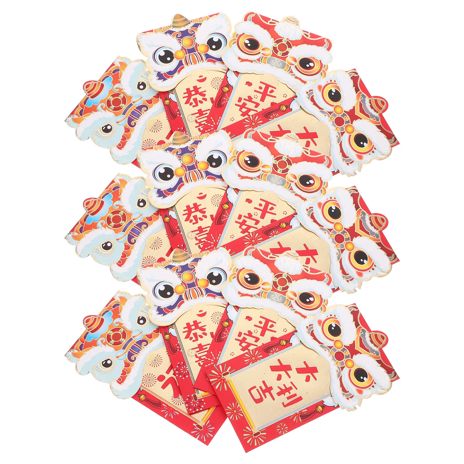 

12pcs New Year Red Envelopes Thick Paper Lucky Money Pockets Chinese Wedding Envelopes Cash Hongbao Spring Festival Gifts