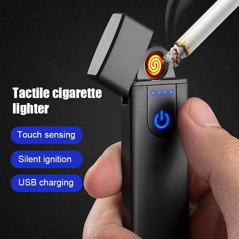 Fingerprint Touch Induction Heating Wire Lighter USB Rechargeable Lighters Cheap Business Gifts 2024