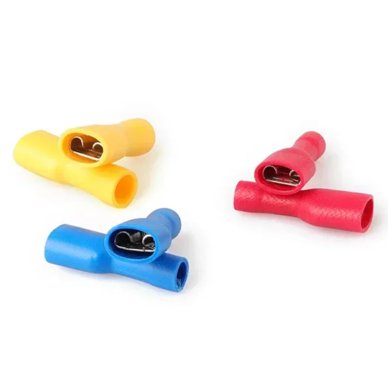 10/20PCS FDD/MDD 6.3mm Terminal Red Blue Yellow Female Male Spade Insulation Electric Crimp Terminal Connector Wiring