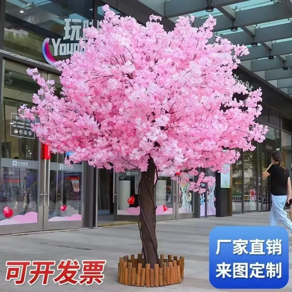 Artificial cherry blossom trees, peach blossom trees, interior decoration, shopping malls, scenic spots, and wishing trees