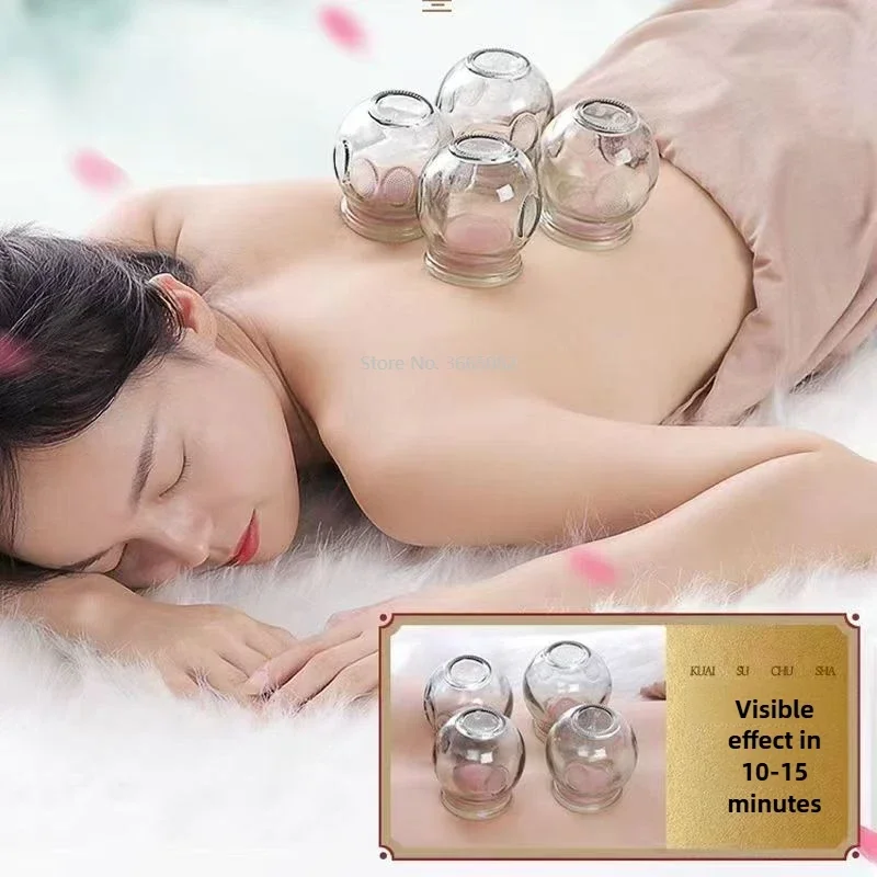 6pcs Chinese medicine special tank thickened cupping device beauty salon set vacuum cupping home tank Cupping glass