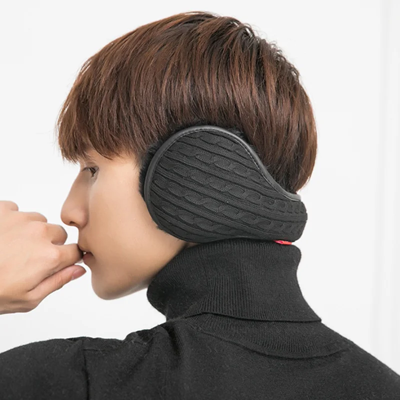 Soft Thicken Men Winter Velvet Keep Warm Fur Fleece Earmuffs Fashion Plush Cloth Wrap Cover Ear Muff Band Warmer Earflap