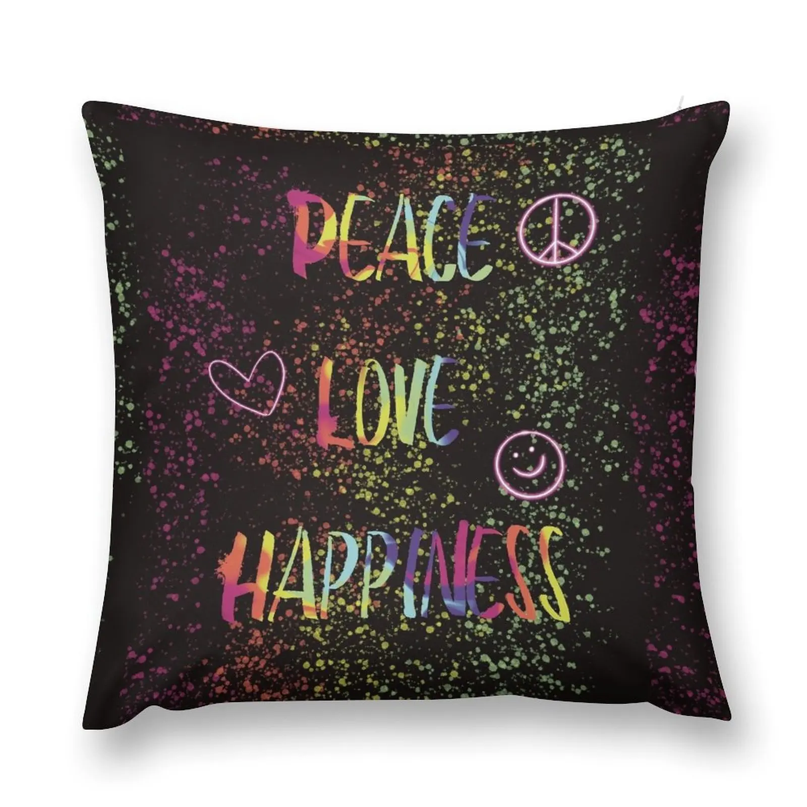 

Peace love happiness Throw Pillow Throw Pillow luxury home accessories Ornamental Pillow Couch Cushions