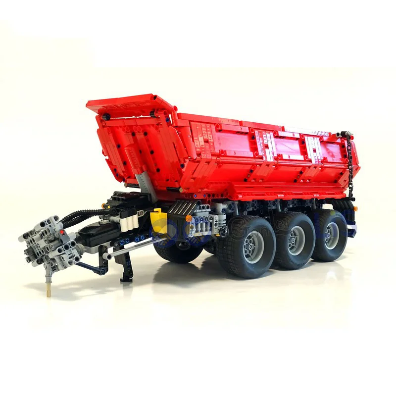 NEW Tractor High-Tech Trailer MOC-8830 fit for 42054 Building Block Bricks Model Self Dumping Trailer Assembly Toy DIY Gift