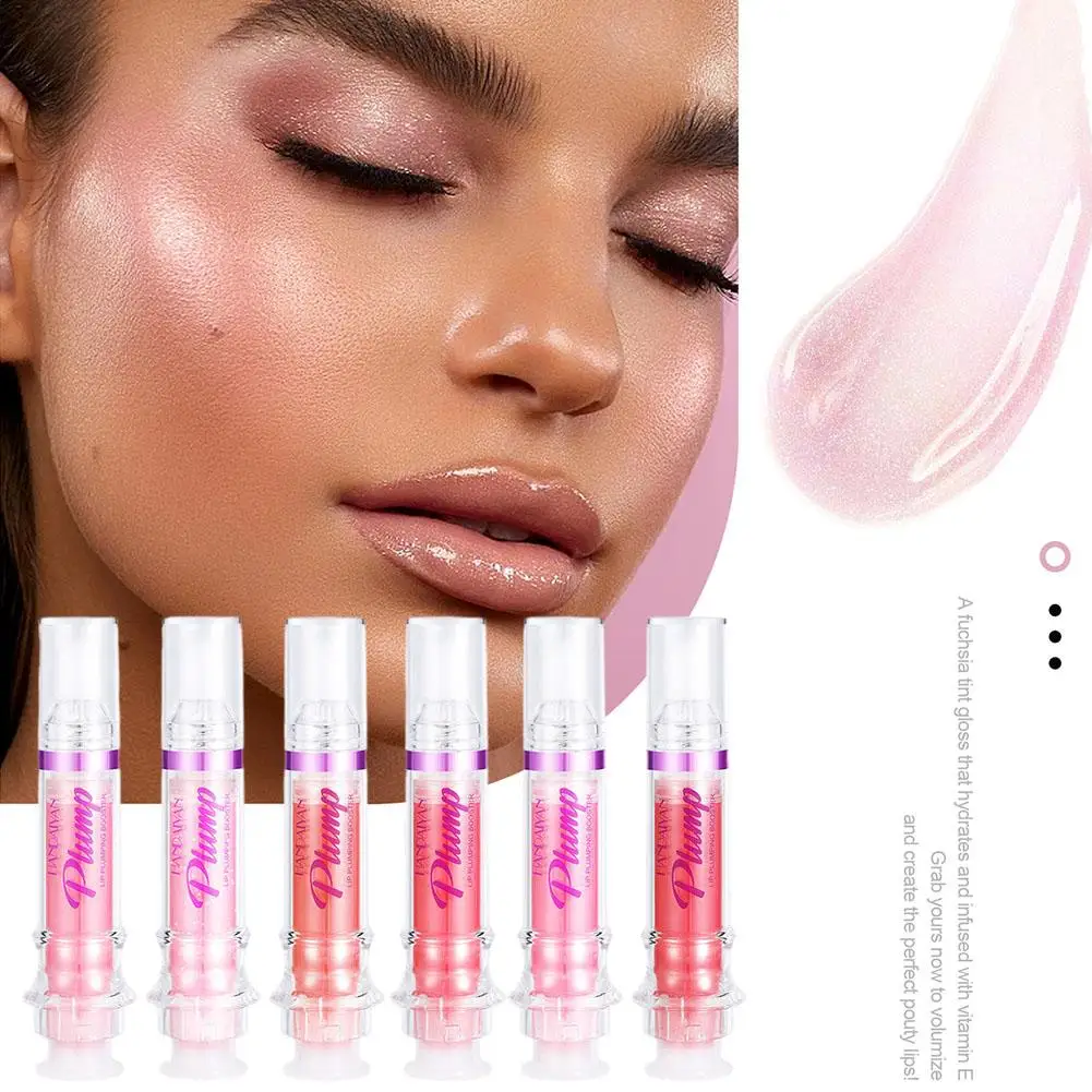 HANDAIYAN Lip Plumping Booster Gloss, Plumper Olhando Lábios, Extremo Cristal Volume Lip Oil, High Shine, Plumper Oil