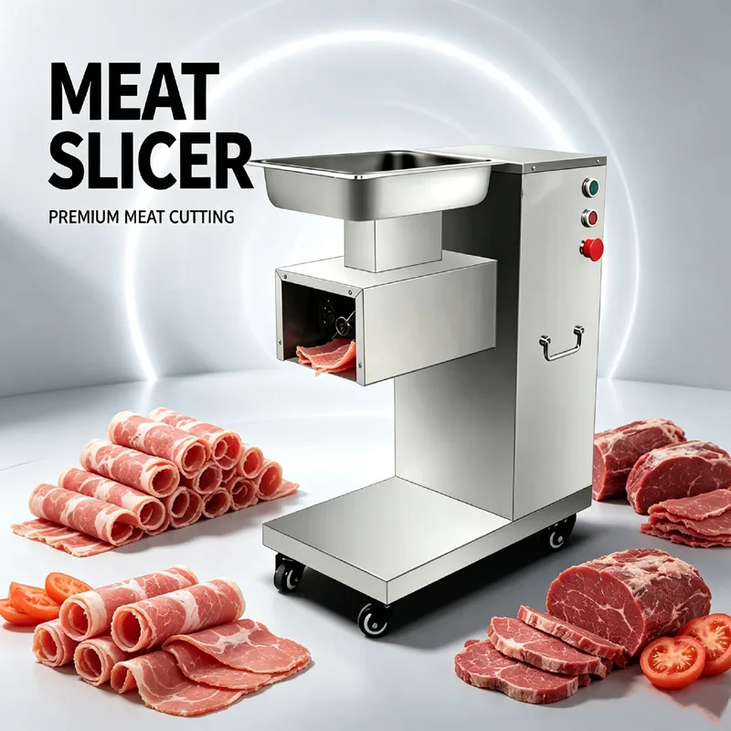 Fresh Meat Cutter Slicing Pork Beef Fish Chicken Breast With Auto Power‑Off When Lid Is Opened Meat Slicer