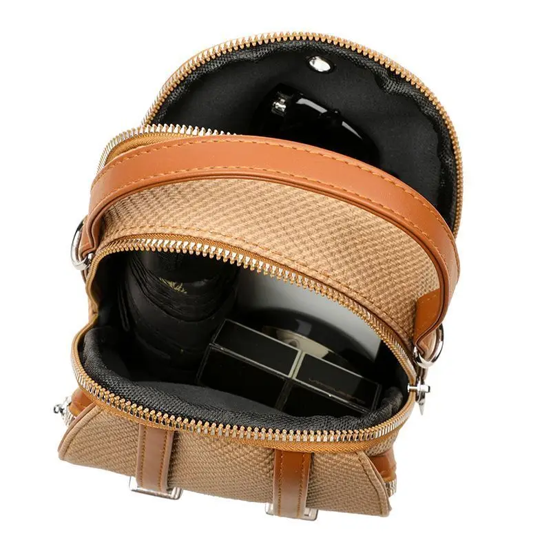 Fashion New Women's Large Capacity Single Shoulder Crossbody Backpack Handheld Soft PU Leather Elegant High-Quality Texture M