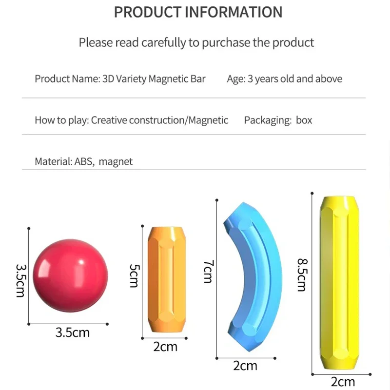 Zestaw klocków magnetycznych Zabawki dla dzieci DIY Magnet Stick Rod Building Blocks Zabawki edukacyjne dla dzieci Prezenty dla chłopców i dziewczynek