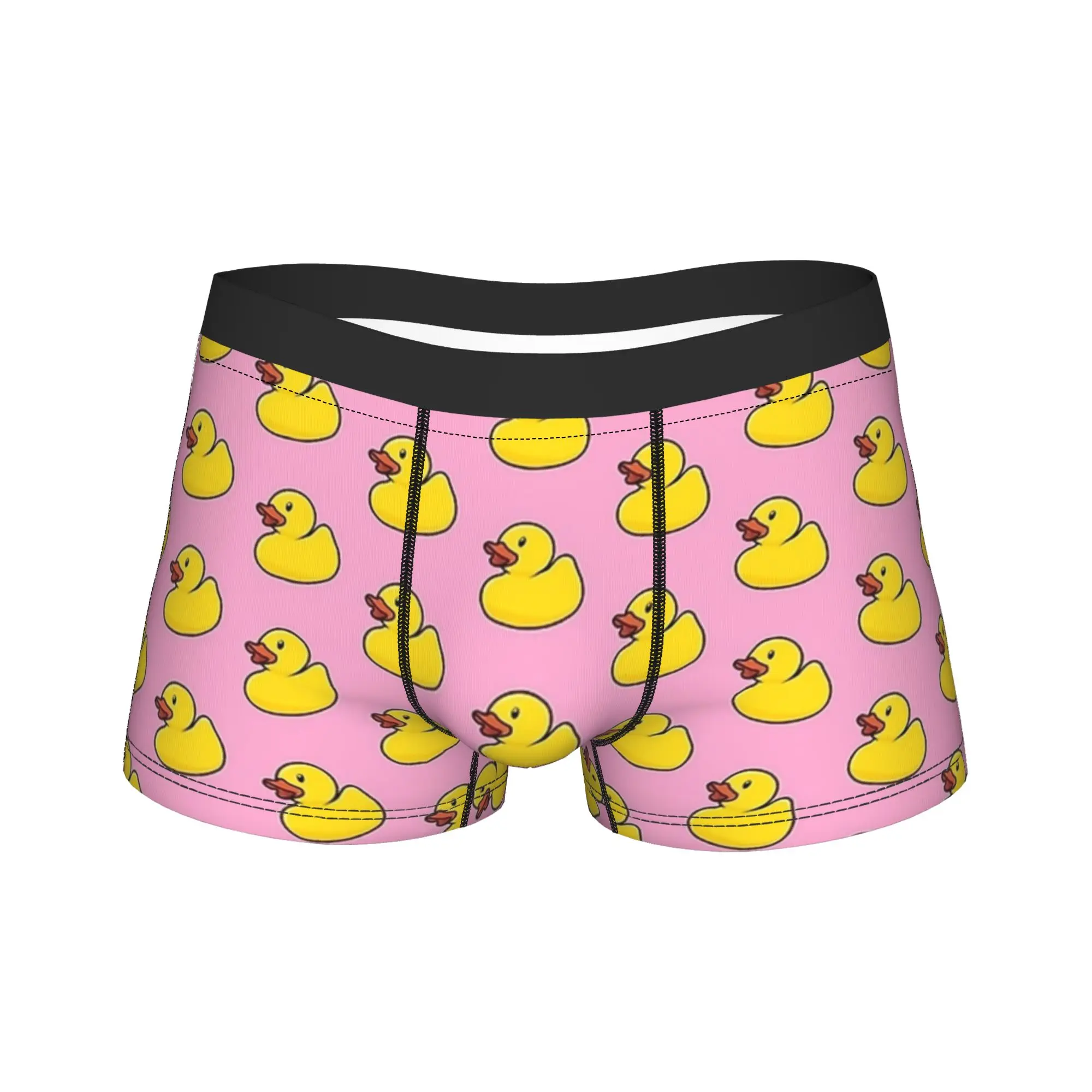 

Мужские трусы-боксеры с принтом «Резиновая уточка в пастельно-розовом нижнем белье», дышащие, больших размеров