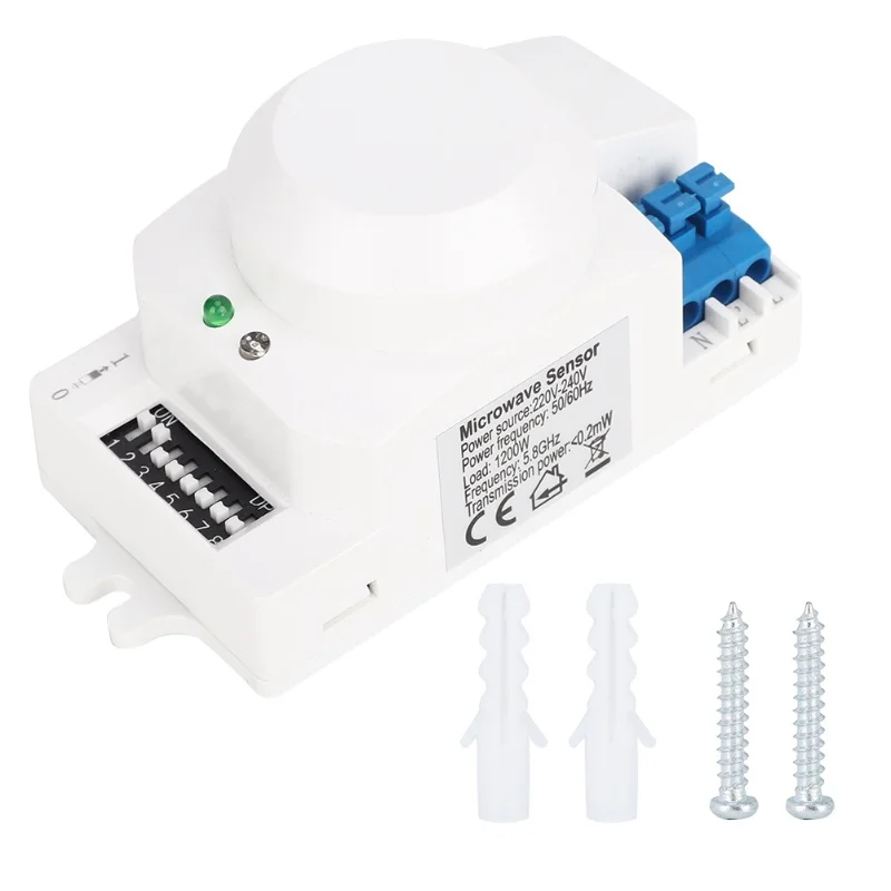 SK-600 360° Microwave Radar Sensor Body Motion Detector Light Switch Automatic Inductor 220-240V