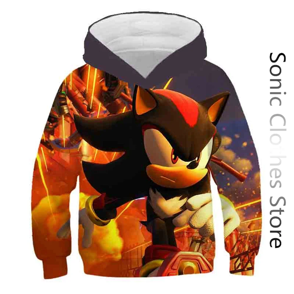 Sweat à capuche Sonic pour enfants de 3 à 14 ans, vêtements pour garçons, Harajuku, vêtements de printemps et d'automne pour filles, manches longues, pour hommes et femmes