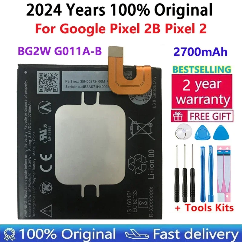 

100% Original High New Quality 2700mAh BG2W Mobile Phone Replacement Battery G011A-B For HTC Google Pixel 2B Pixel 2 Batteries