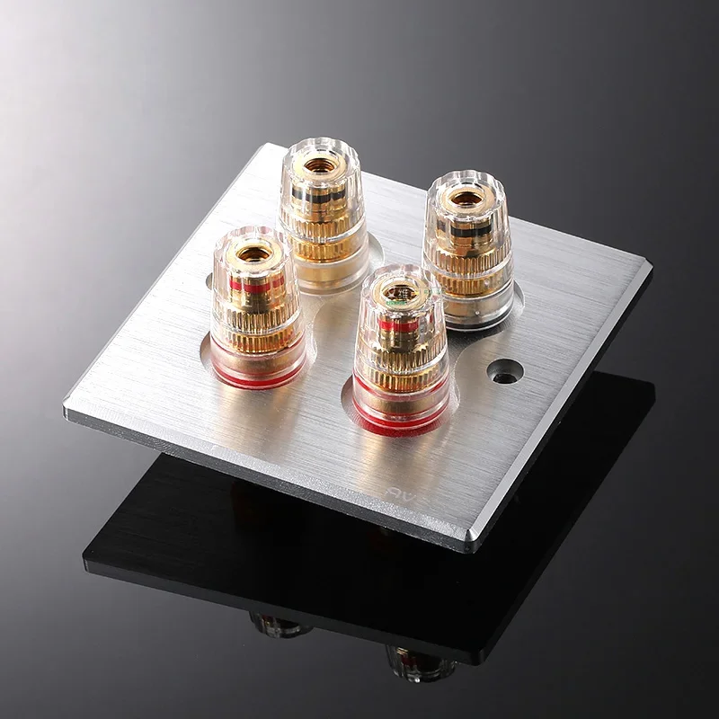 RCA Socket Gold-plated Blank Panels 1/2 Position 86 Panel 5mmThick Audiophile AV Brushed Panel Banana Female Plug Speaker