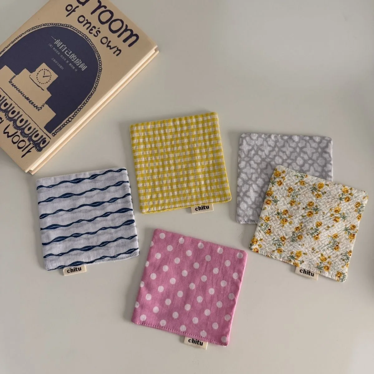 Retro Polka Dot Series Multicolor Korean Cotton Coaster Square Table Cloth Heat Insulation Mat Coffee Cup Placemat Table Decor