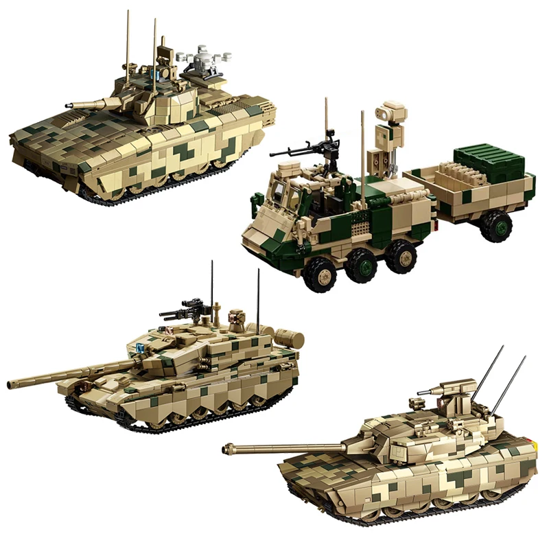 IN STOCK Military Bobcat ATV 6x6  Building Blocks Support Chariot Assembling Tank Bricks Model Adult Toy Birthday Gift Set