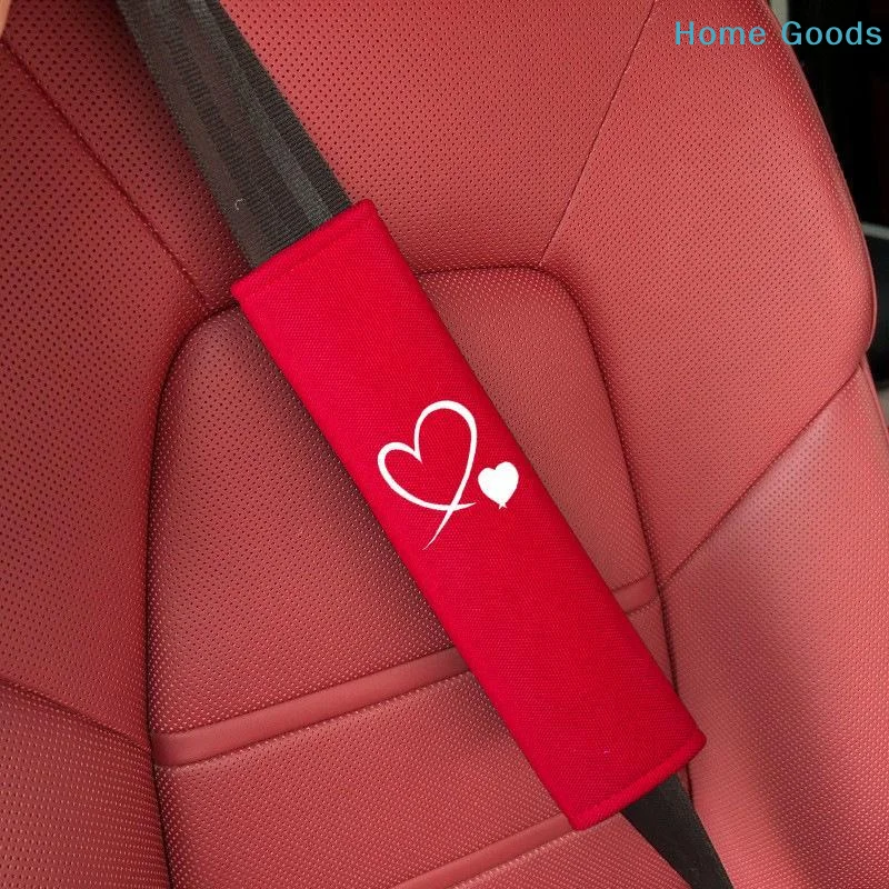 preferredCar Seat Belt Shoulder Pads 1/2PCS Heart-shaped Embroidered Soft Breathable No Rubbing for Kids Adult Passengersproduct