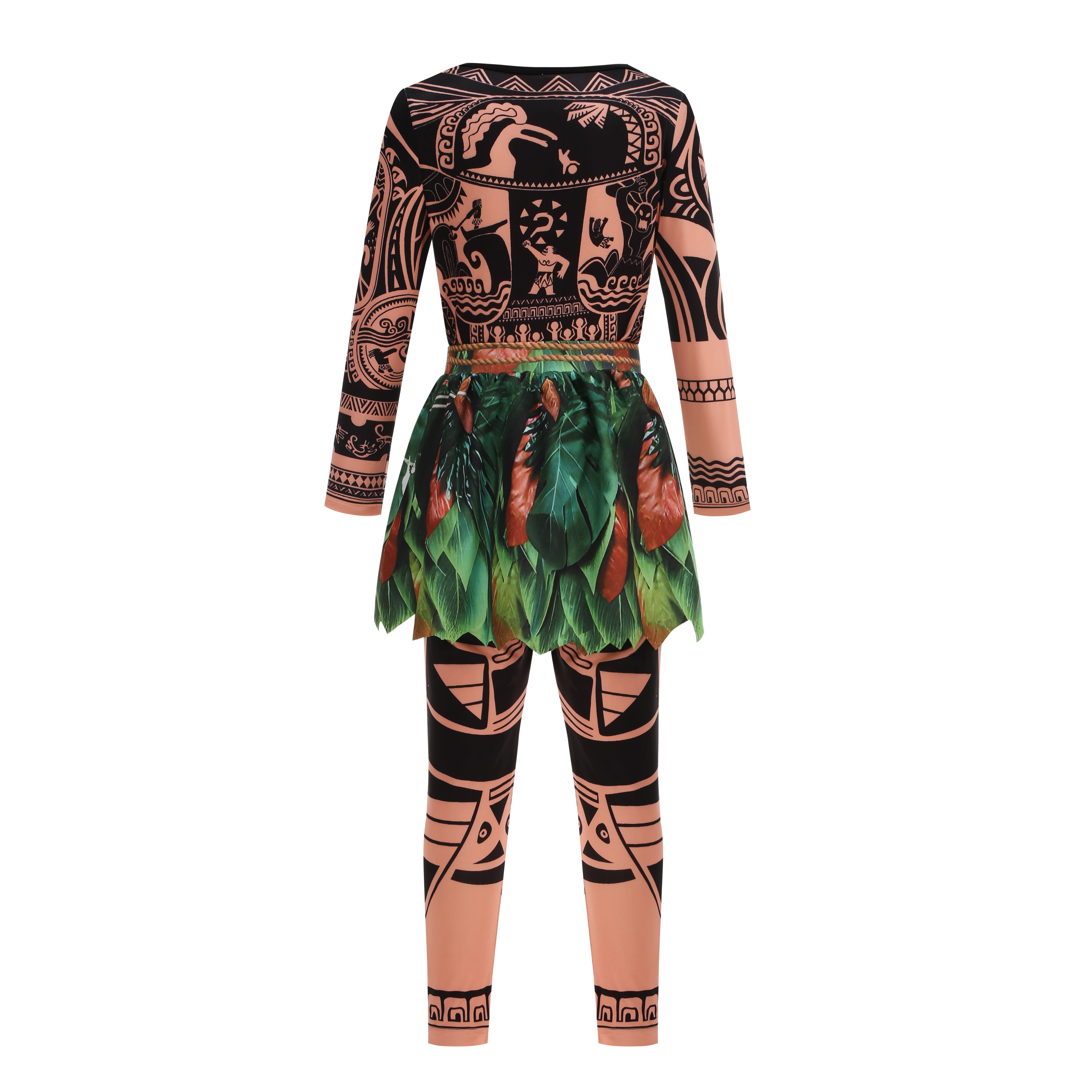 Moana Character Maui Clothes Tattoo Pants Boys Costume Kids Cosplay Birthday Carnival Performance Fish Hook Knife Outfits image 4