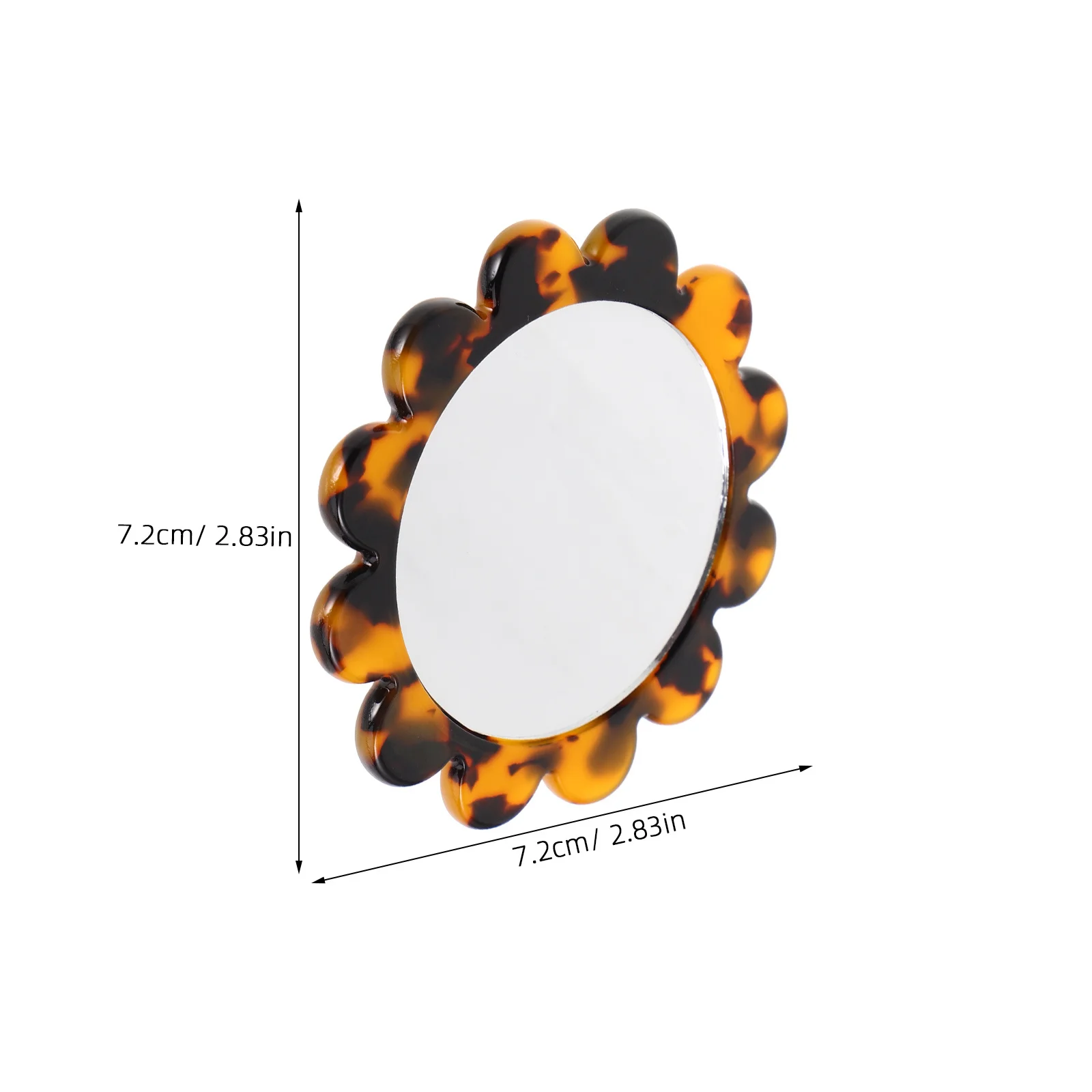 

2pcs Small Pocket Round Compact Makeup For Women Girls Vintage Handheld Travel Mirror Durable Acetate Portable Retro