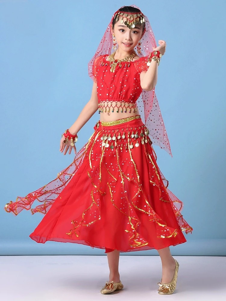 Young girl of India Xinjiang skirt suit kindergarten stage performance girl dancing dress