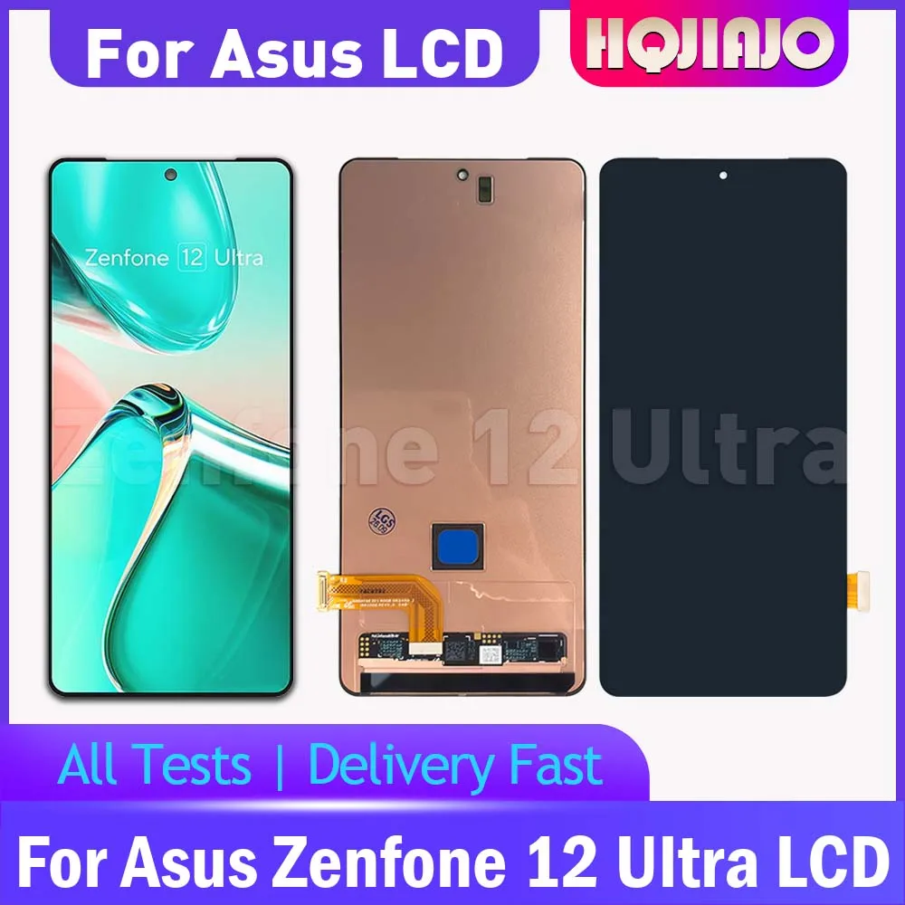 6.78'' AMOLED LCD For Asus Zenfone 12 Ultra AI2501 AI2501H I Display Touch Screen Digitizer Assembly Replacement 100% Tested