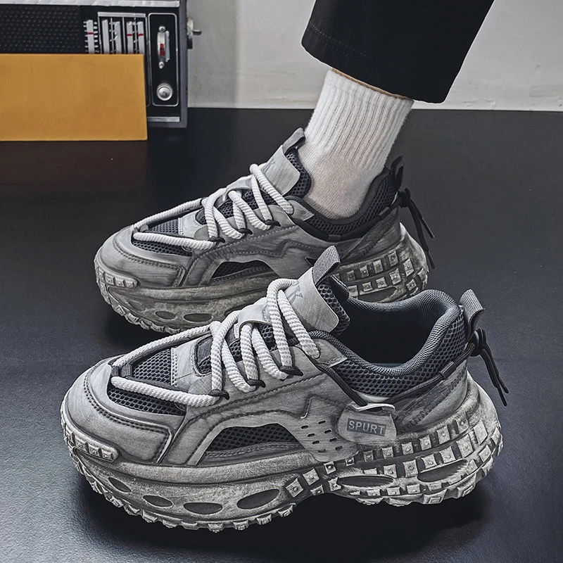 2025 Cushioned Running Shoes for Heavy Runners Lace-up Sneakers (Anti-slip) Outdoor Sports Men's Sneakers