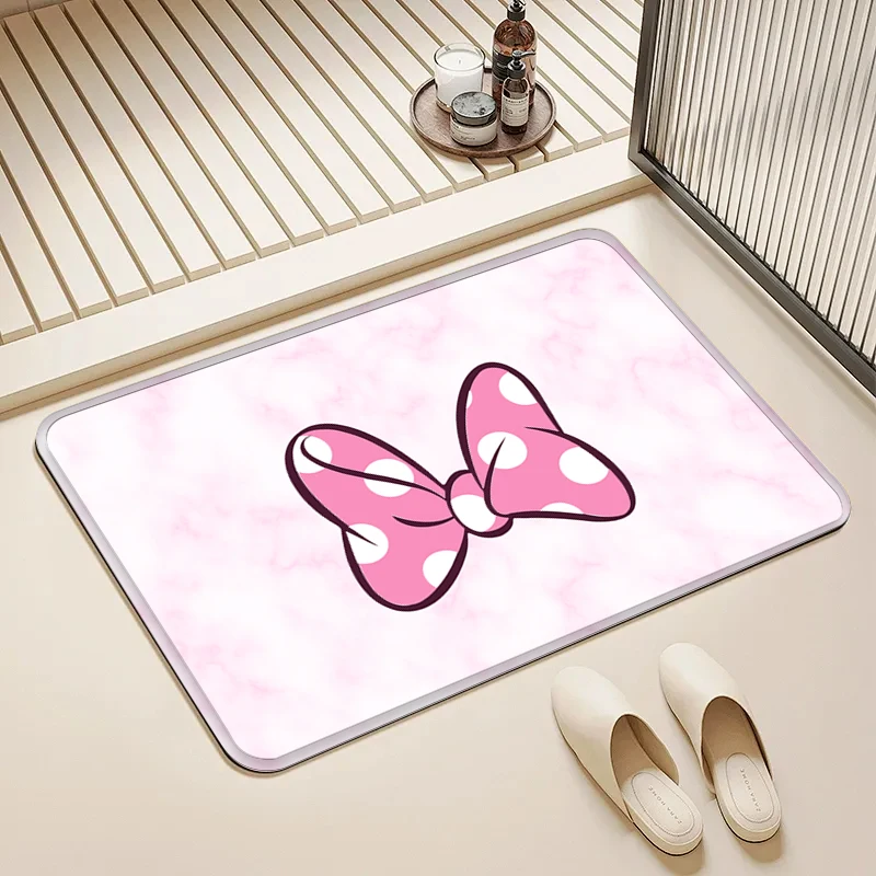 

Disney Minnie Mouse Bow Door Mat Non-Slip Washable Floor Rug for Home Bathroom Kitchen Decor