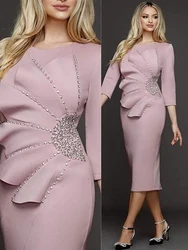 Vestido com miçangas em o pescoço para mulheres, vestido longo de chá, elegante vestido sereia, festa de baile, eventos especiais, vestido para convidados, luxo, 2024