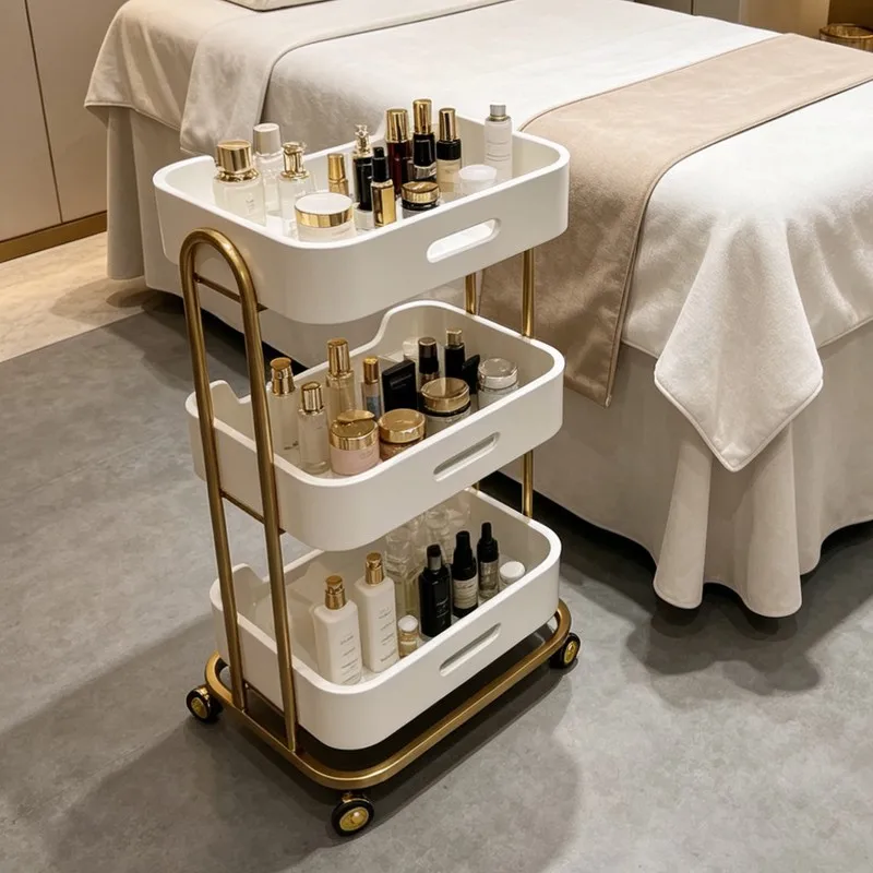 Beauty salon Solid wood trolley Tools trolley Nail art Hair Skin management New Chinese style