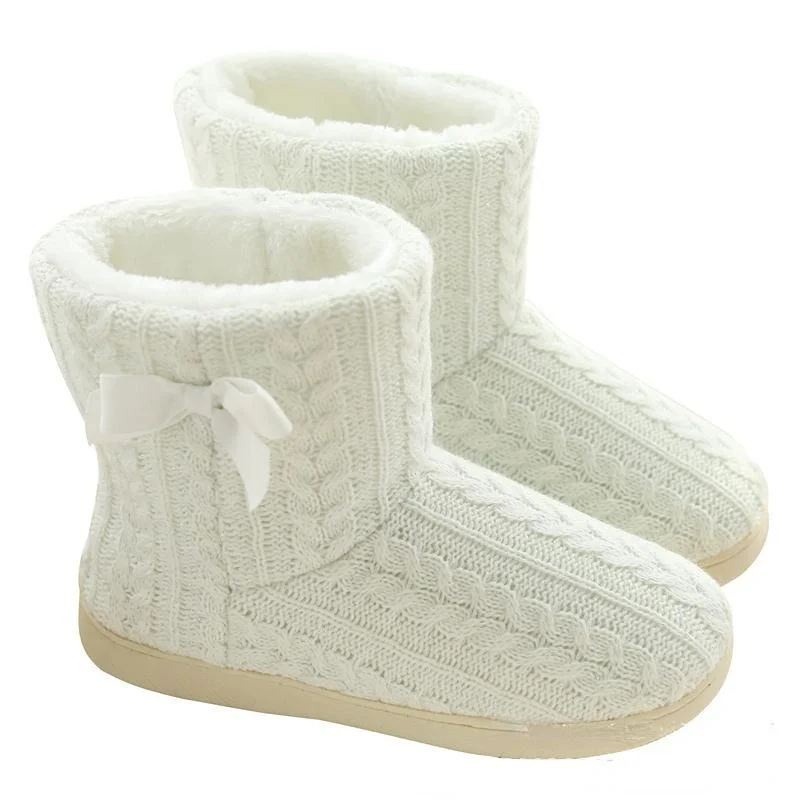 Women Slipper Booties Winter Warm Cute Plush House Boots Indoor Outdoor