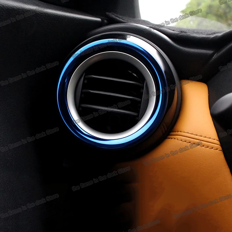 carbon fiber Car Interior Dashboard Air Vent Outlet Ring Trims for Nissan Kicks 2017 2018 2019 2020 2021 Accessories chrome 2022