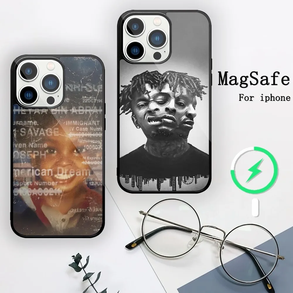 Singer 21-Savage American Dream Phone Case For iPhone 11 12 13 14 15 Mini Pro XS Max X S Plus XR Magnetic Attraction Shell