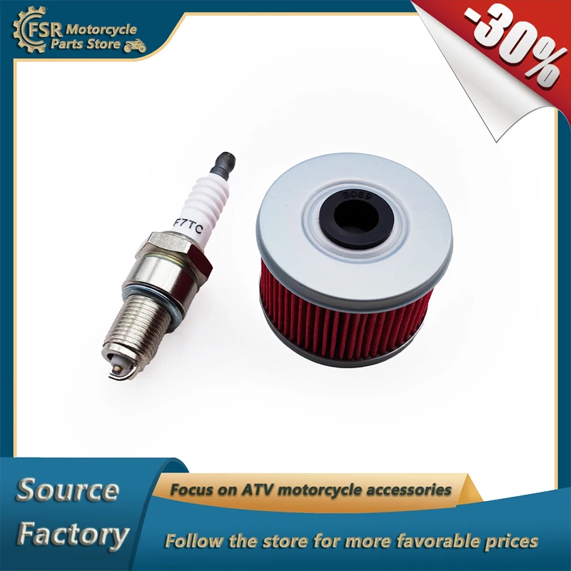 Filter Spark Plug for Honda Rancher 350 TRX350 Foreman 400 450 TRX400 TRX450 Fourtrax 300