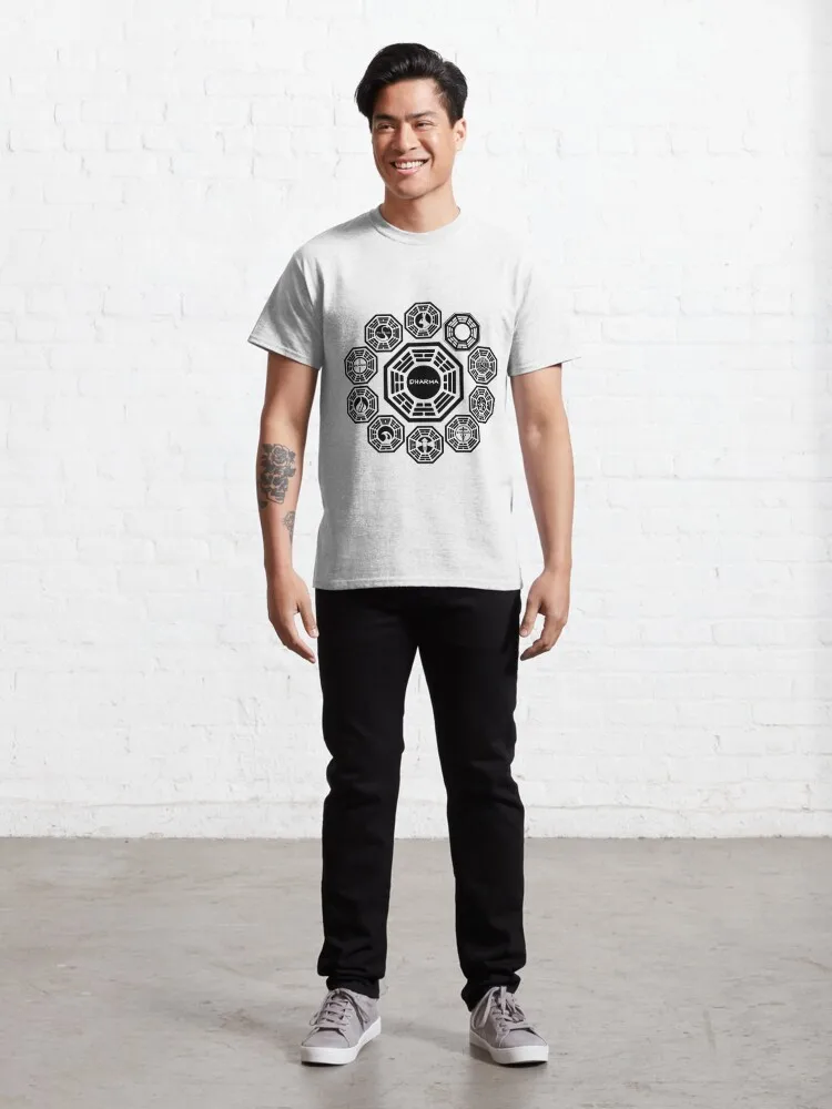 DHARMA Initiative Classic T-Shirt Men Women Clothes Oversized Cotton Tees New Fashion Top Tees