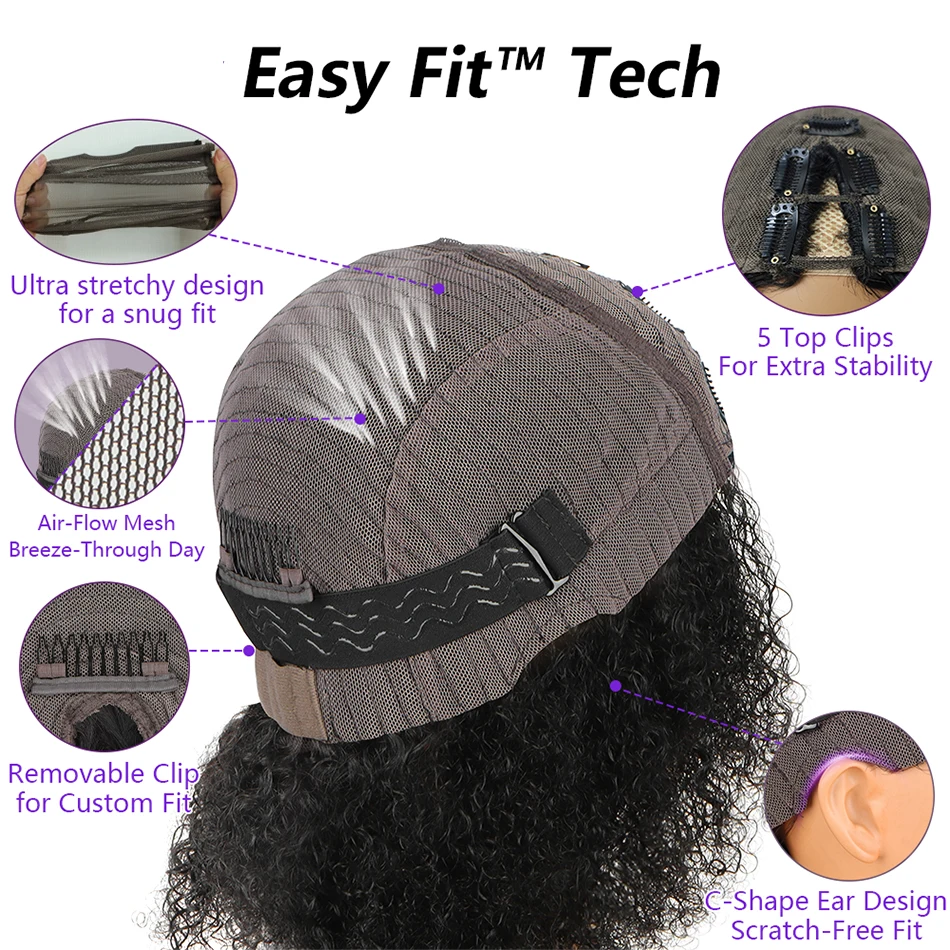 الأفرو غريب شعر بشري مجعد ترقية الطبيعية البرازيلي ريمي الخامس جزء الباروكات الأفرو نطاط الرطب والجاف آلة كاملة صنع قصيرة بوب الباروكات