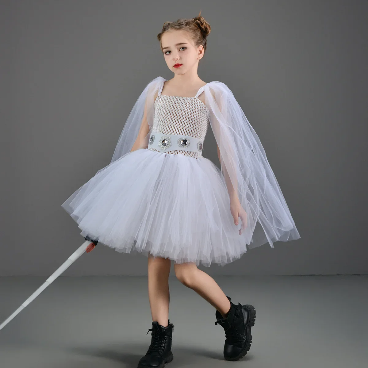 

Baby Girl White Angel Tutu Costume Children Princess Fairy Cosplay Dress Christmas Fancy Halloween Costumes for Clothes Outfit