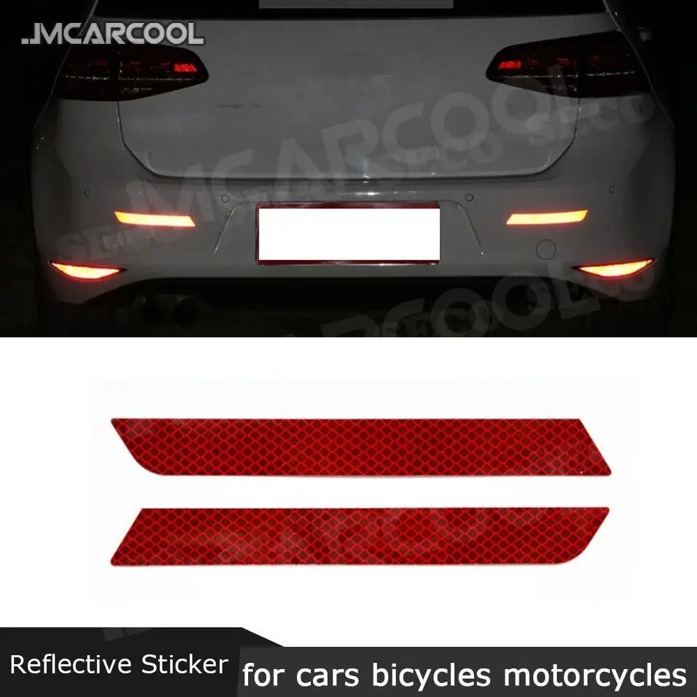 2Pcs Reflective Warning Strip Tape Bumper Reflective Strips Body Trunk Reflector Stickers Decals For Cars Bicycles Motorcycles