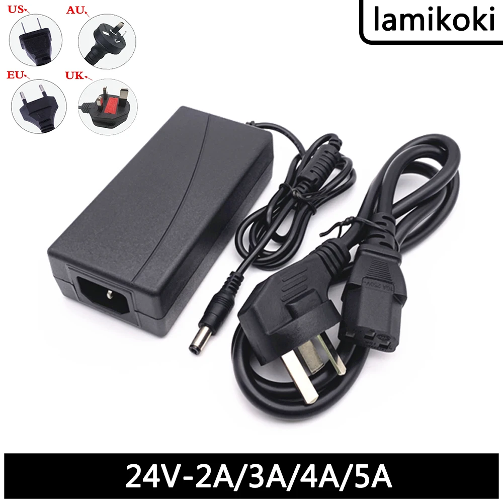 AC 220V To DC 24V 5A Power Adapter 24V 5A 4A 3A 2A Amplifier Power Supply Printer Power Cord